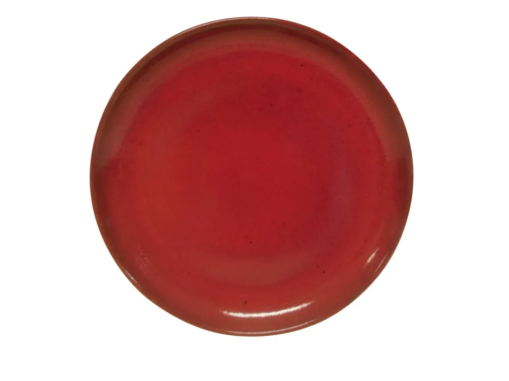 Assiette coupe plate rond rouge grès émaillé Ø 24 cm Gres Couleur Pro.mundi Promotion