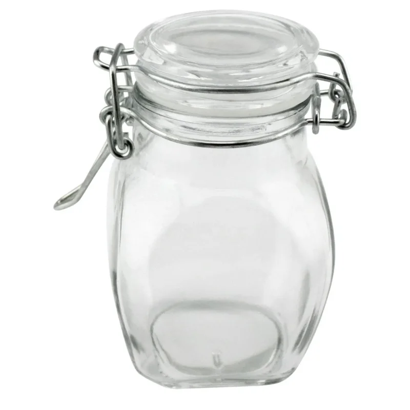 Retour Gratuit Bocal avec couvercle hermétique carré transparent verre 56 mm Pro.mundi