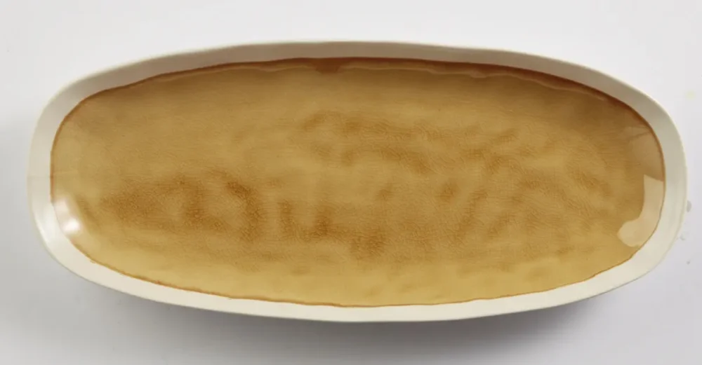 Certifié Plat ovale jaune grès émaillé 30,5 cm Winter Pro.mundi