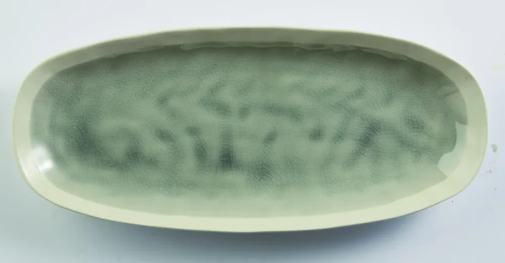 Expédition Rapide Plat ovale gris grès émaillé 30,5 cm Winter Pro.mundi