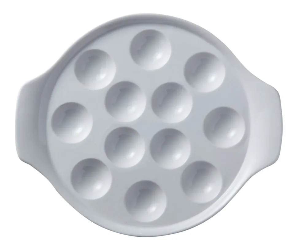 Commande En Gros Plat à escargots 12 trous rond blanc porcelaine Ø 21,5 cm Bistronome Pro.mundi