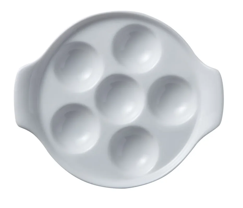 Commande En Gros Plat à escargots 6 trous rond blanc porcelaine Ø 14 cm Bistronome Pro.mundi