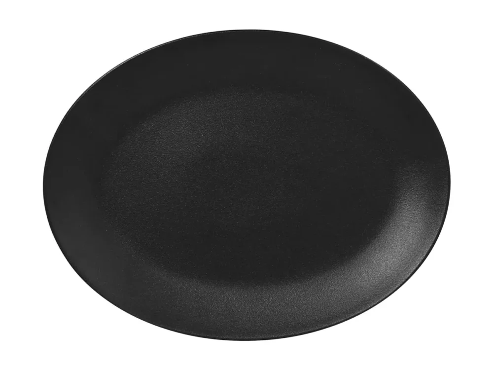 Plat ovale noir porcelaine vitrifiée 36 cm Neo Fusion Rak Paiement Sécurisé