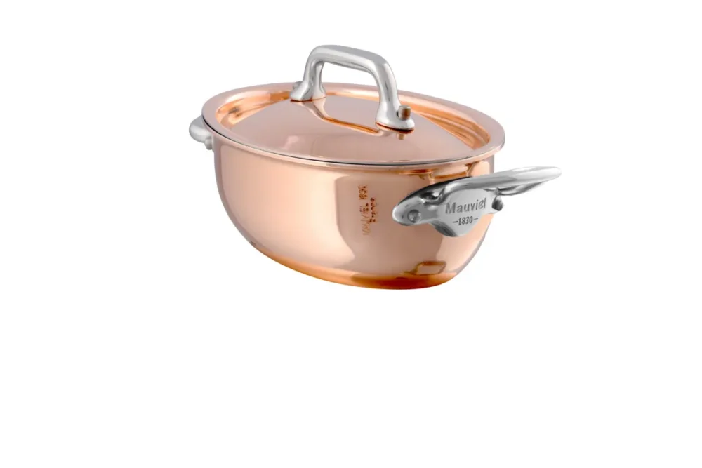 Bon Marché Cocotte avec couvercle cuivre inox Sans revêtement Avec couvercle Ø 12 cm 12 cm x 4,5 cm 0,3 L M'minis Mauviel