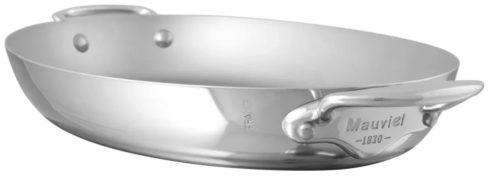 Dernier Modèle Plat ovale inox 35 cm x 6 cm 2,4 L M'cook Mauviel