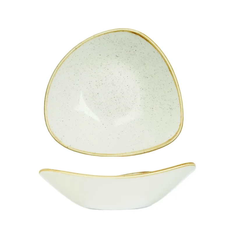 Promotion Saisonnière Saladier triangulaire barley white porcelaine vitrifiée 18,5 cm Stonecast Barley Churchill