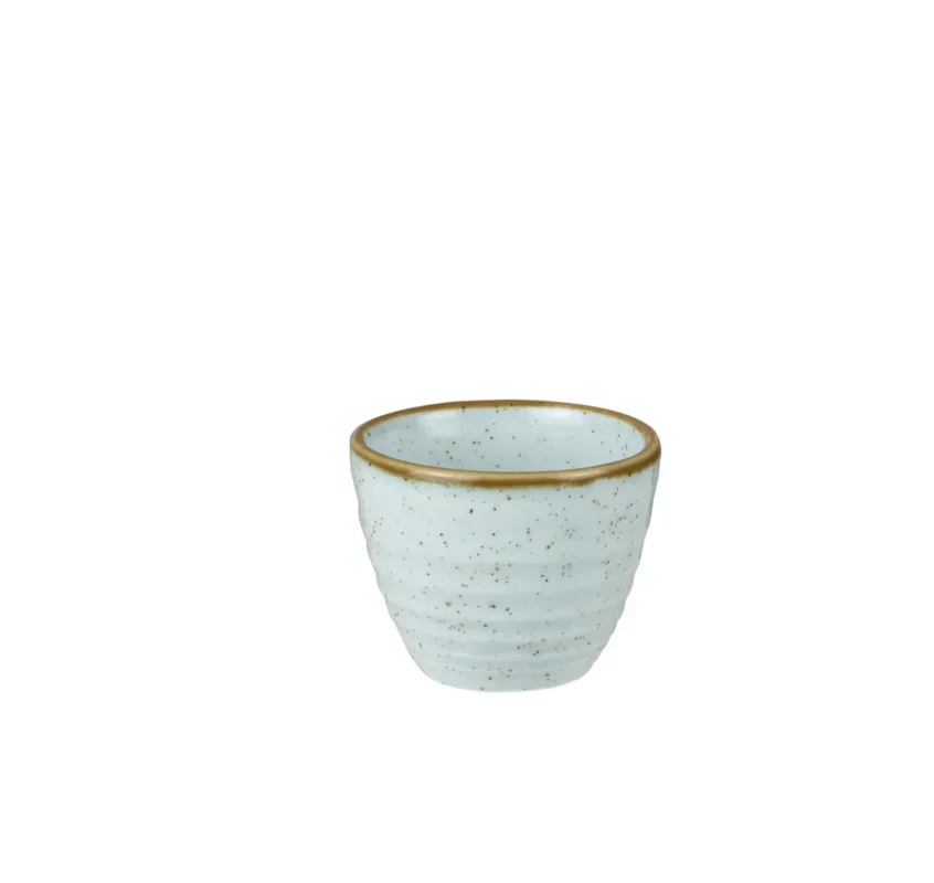 Quantité Limitée Pot à sauce rond bleu porcelaine vitrifiée Ø 5 cm Stonecast Duck Egg Churchill