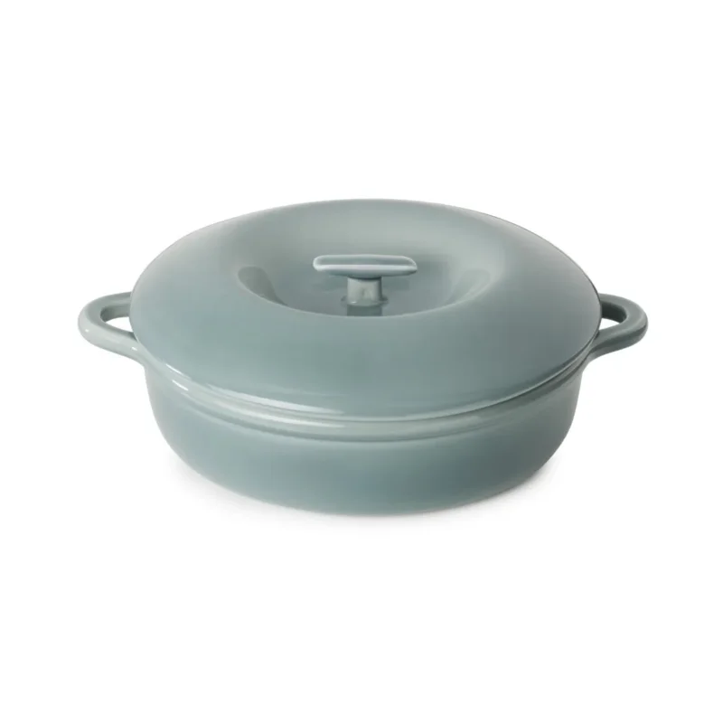 Cocotte avec couvercle pour induction rond Gris nuage porcelaine culinaire Ø 31 cm Bombance Revol Super Prix