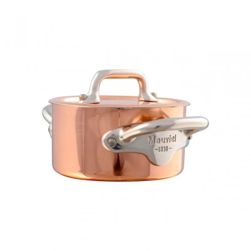 Cocotte avec couvercle cuivre inox Sans revêtement Avec couvercle Ø 9 cm 4,5 cm 0,3 L M'minis Mauviel Usine Directe