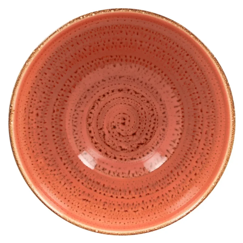 Prix Choc Saladier rond orange porcelaine vitrifiée Ø 20,2 cm Twirl Rak