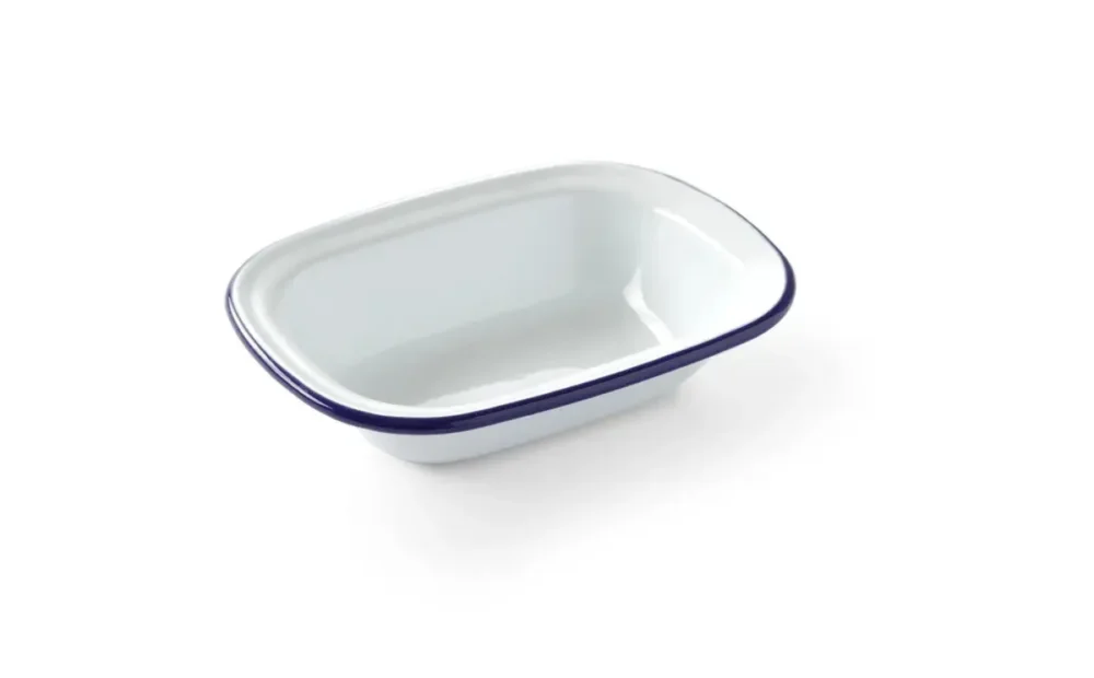 Promotion Saisonnière Plat rectangulaire blanc acier émaillé 17,5 cm Hendi