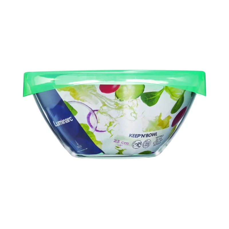 Satisfait Ou Remboursé Saladier avec couvercle hermétique rond transparent verre trempé Ø 23 cm Keep'n Box Luminarc