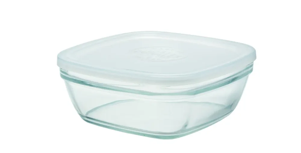 Boîte avec couvercle carré transparent verre trempé 20,2 cm Freshbox Duralex Bon Plan