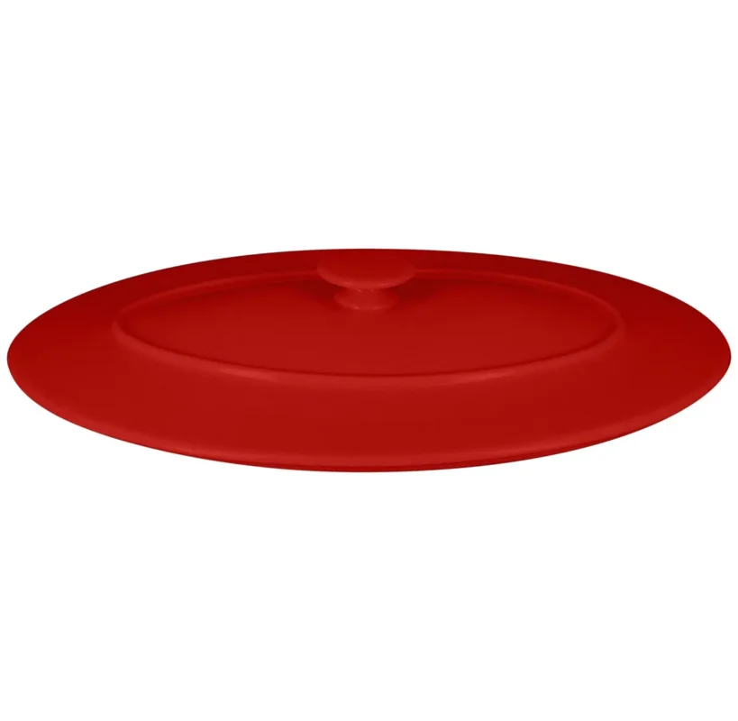 Super Prix Couvercle avec poignée ovale rouge porcelaine vitrifiée 37,2x25 cm Chefs Fusion Rak