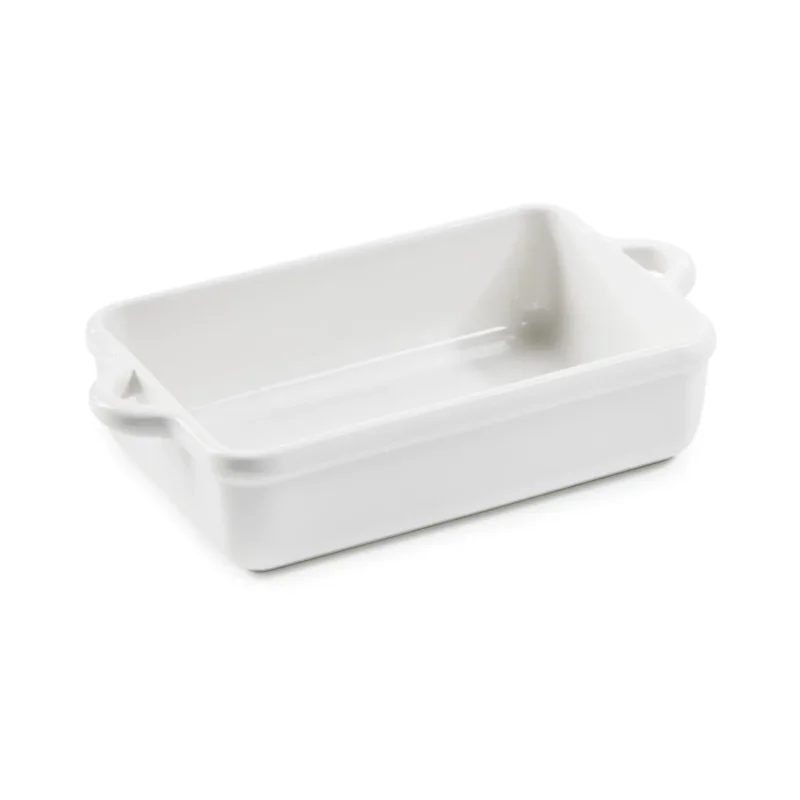 Plat à gratin rectangulaire Blanc albâtre porcelaine culinaire 18,5x12,5 cm Bombance Revol Prix Promo