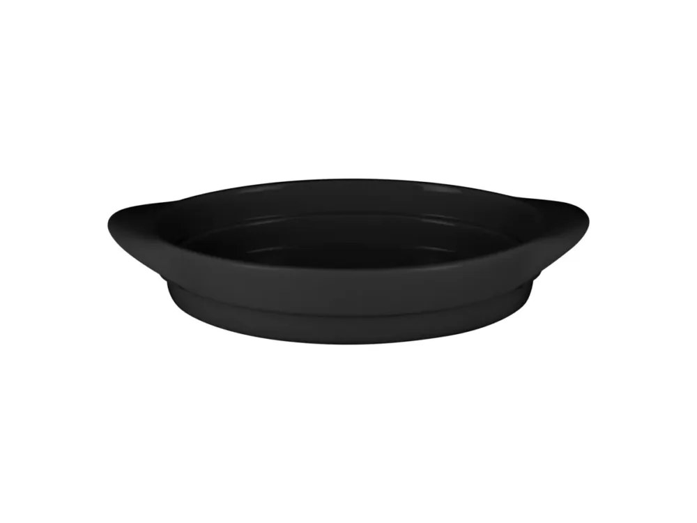 Offre Limitée Plat ovale noir porcelaine vitrifiée 31x18 cm Chefs Fusion Rak