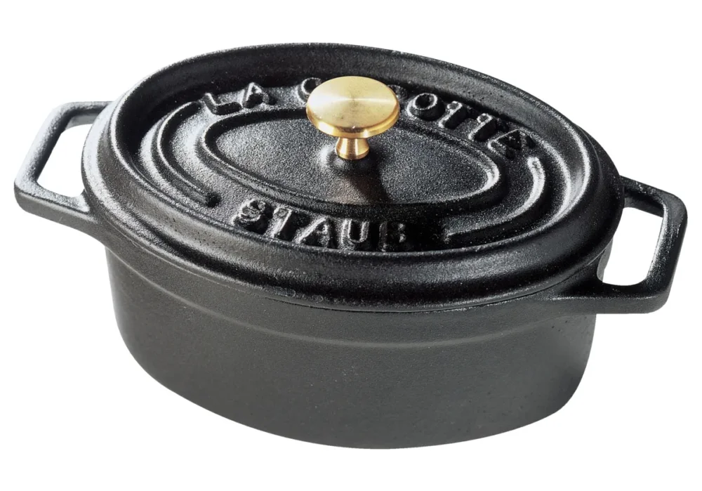 Seulement Aujourd’hui Mini cocotte fonte d'acier Sans revêtement Avec couvercle 11x7x4,8 cm 0,25 L Staub