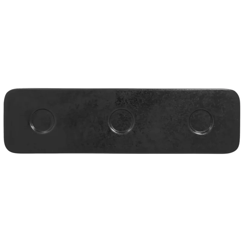Livraison Gratuite Plat 3 empreintes rectangulaire noir porcelaine vitrifiée 36,5 cm Shaped Rak