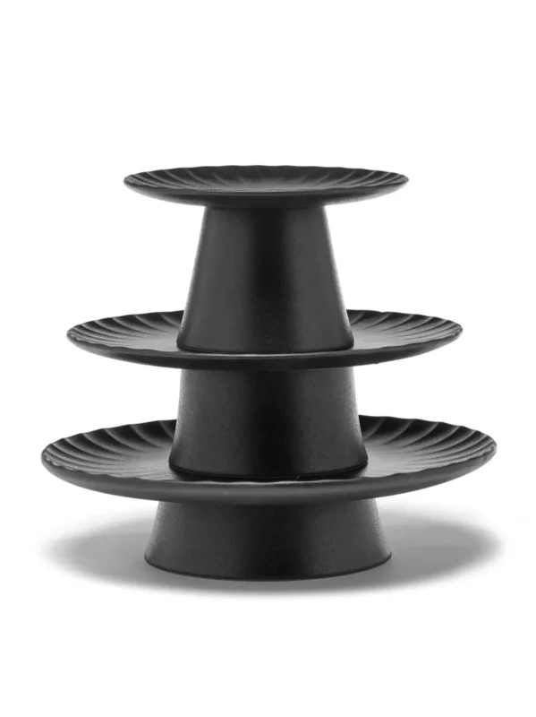 Présentoir à pâtisserie rond noir grès émaillé Ø 21 cm Inku Serax Acheter Direct