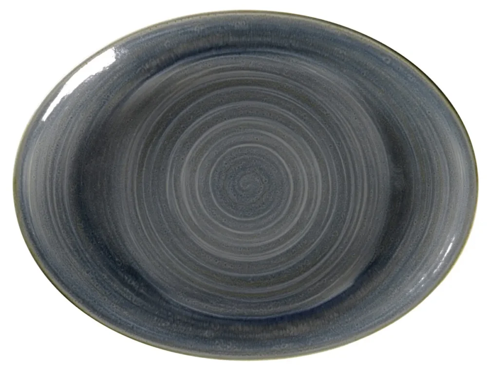 Dernière Chance Plat ovale Jade porcelaine vitrifiée 36 cm Rakstone Spot Rak