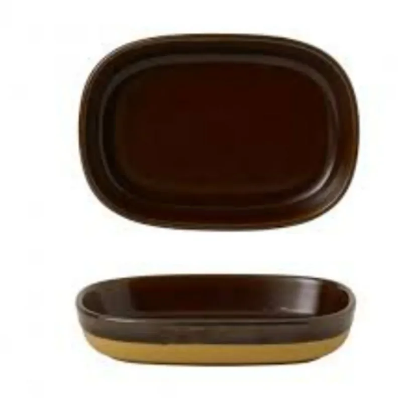 Plat à partager rectangulaire brun porcelaine vitrifiée 17 cm Emerge Cinnamon Churchill Offre Du Jour