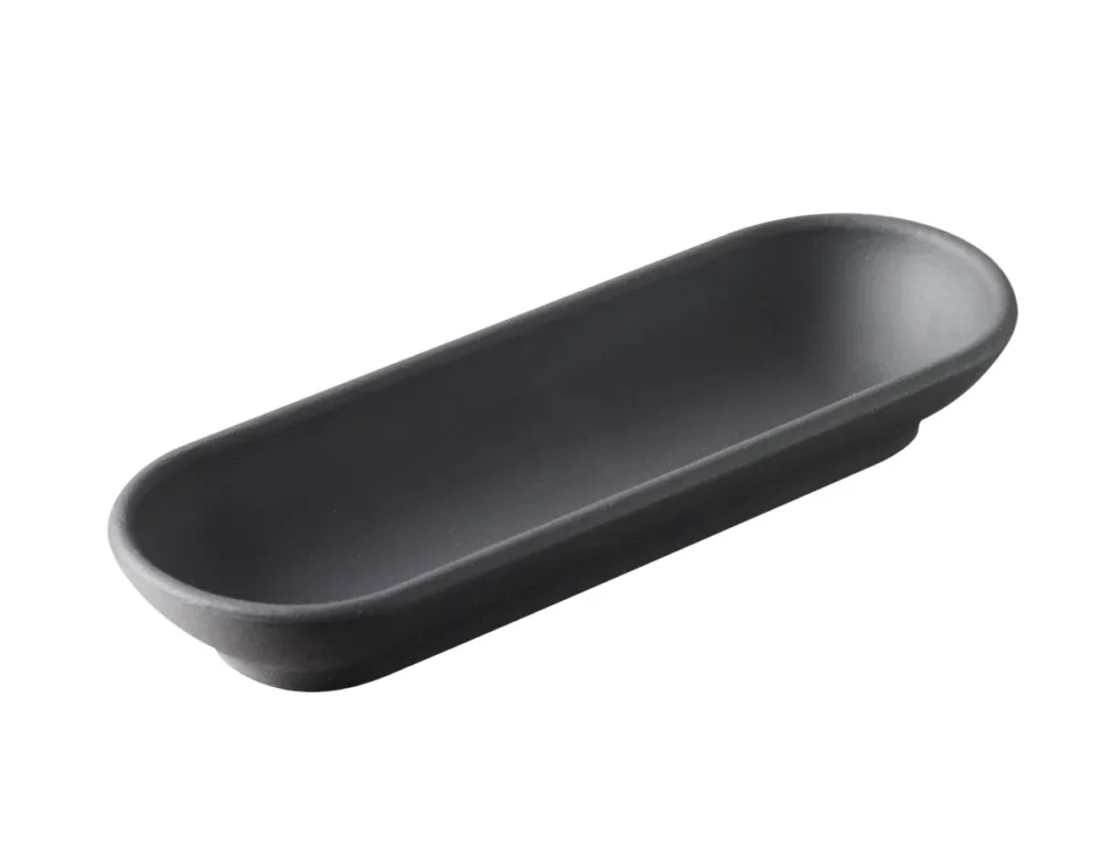 Plat rectangulaire noir porcelaine culinaire 15 cm Solid Revol Prix Réduit