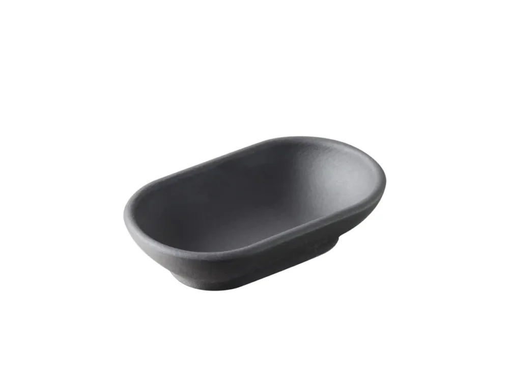 Plat rectangulaire noir porcelaine culinaire 8,5 cm Solid Revol Top Vente