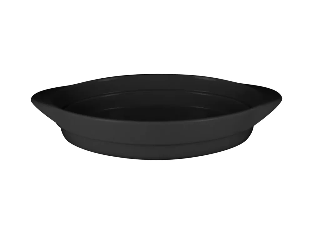 Plat ovale noir porcelaine vitrifiée 37x21 cm Chefs Fusion Rak Soldes