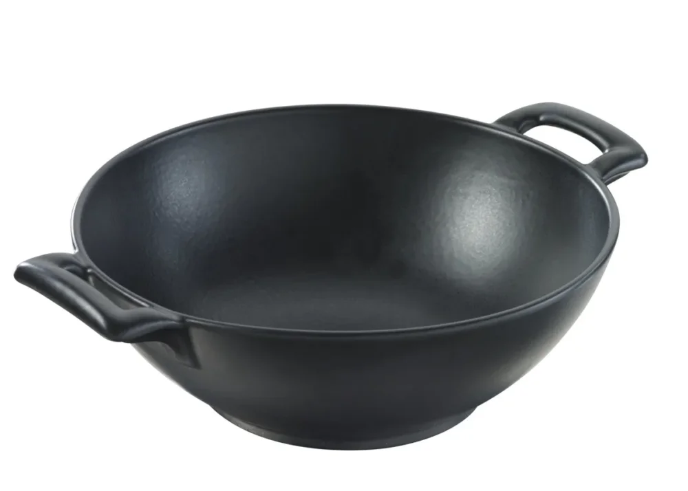 Vente Directe Assiette wok rond noir porcelaine culinaire Ø 20 cm Belle Cuisine Revol