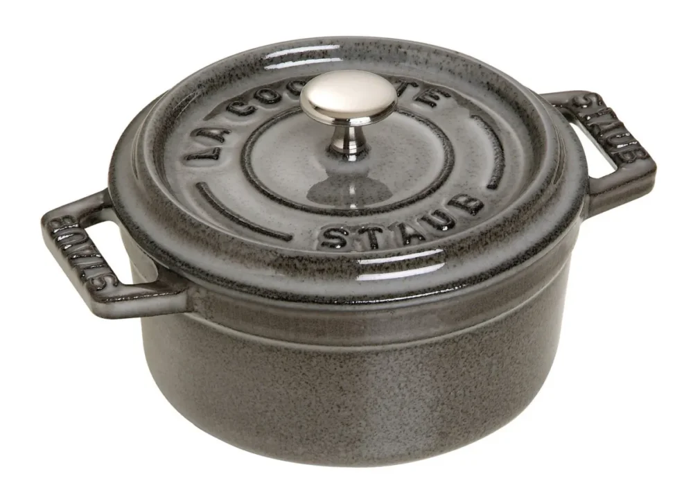 Nouvelle Collection Mini cocotte fonte d'acier Sans revêtement Avec couvercle Ø 10 cm 7 cm 0,25 L Staub