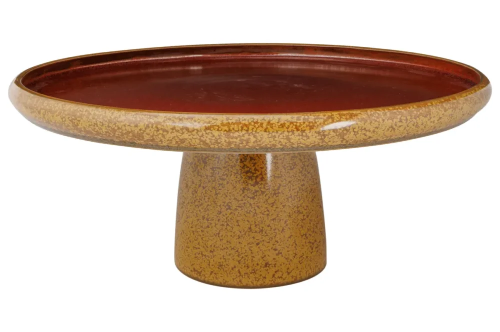 Plateau surélevé rond jaune porcelaine Ø 29 cm Elements Mustard Proof Affaire À Saisir