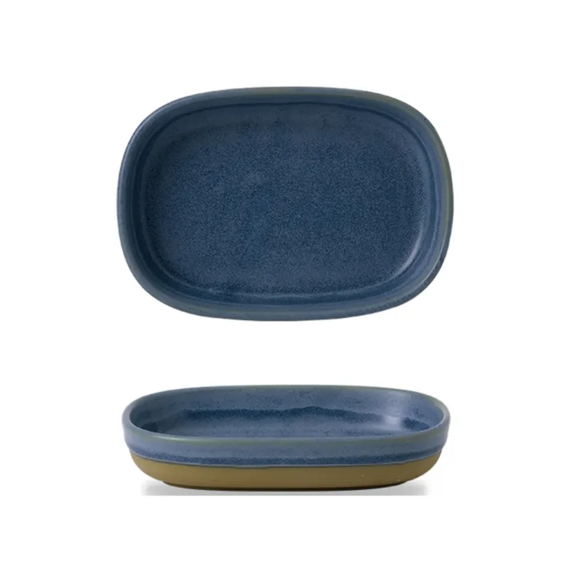Meilleur Choix Plat à partager rectangulaire bleu porcelaine vitrifiée 17 cm Emerge Oslo Churchill