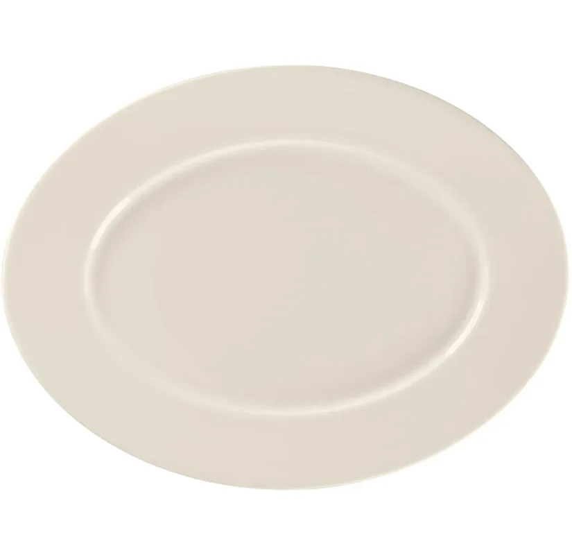 Plat ovale blanc porcelaine bone china 33,6 cm Fedra Rak Prix Réduit