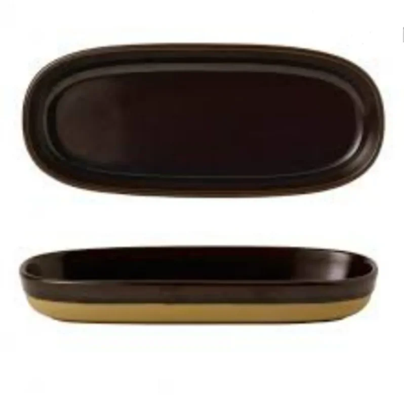 Offre Exclusive Plat à partager rectangulaire brun porcelaine vitrifiée 23 cm Emerge Cinnamon Churchill