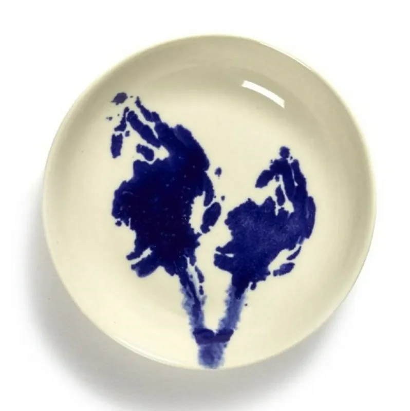 Satisfait Ou Remboursé Plat rond blanc artichaut bleu grès émaillé Ø 11,5 cm Feast By Ottolenghi Serax