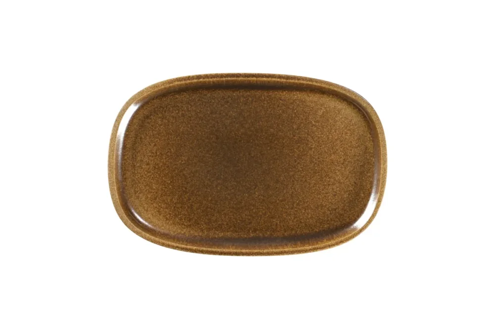 Authentique Plat rectangulaire bronze porcelaine vitrifiée 30,2 cm Rakstone Ease Rak