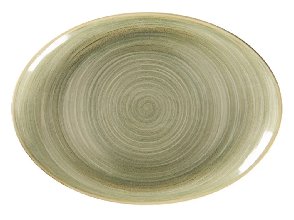 Commande En Gros Plat ovale Emerald porcelaine vitrifiée 32 cm Rakstone Spot Rak