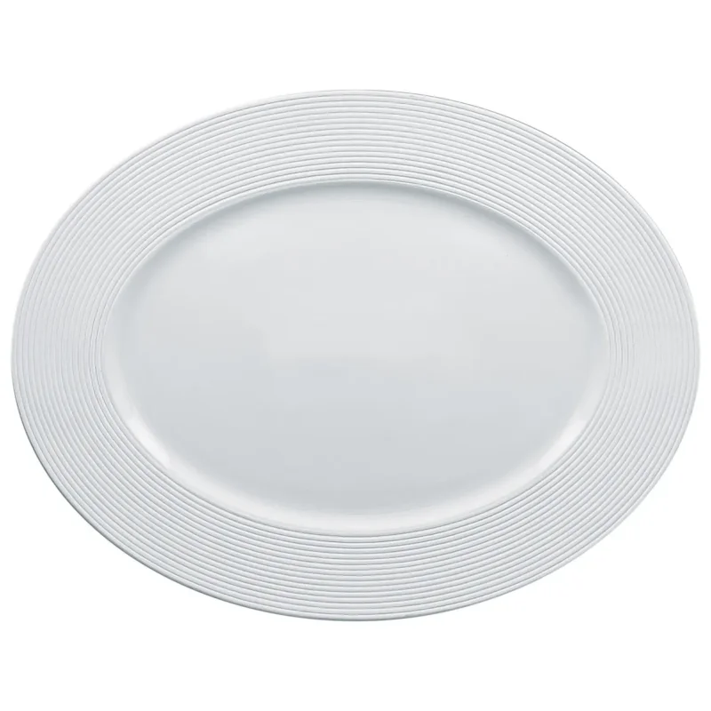 Quantité Limitée Plat ovale blanc porcelaine vitrifiée 36 cm EvolutionRak