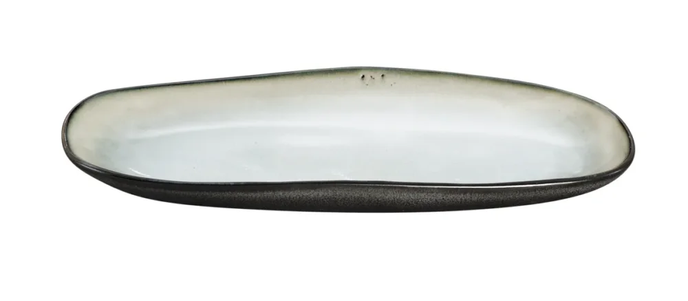 Plat ovale blanc grès émaillé 23 cm Shadow Medard De Noblat Affaire À Saisir
