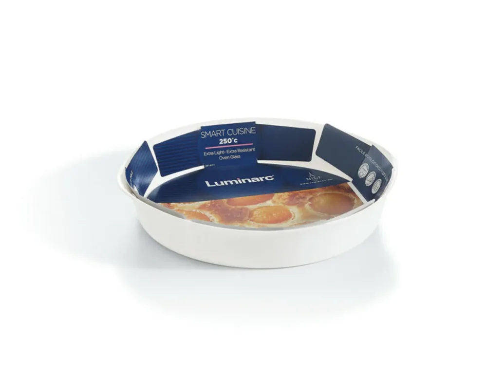 Must-Have Plat à tarte rond blanc verre opal Ø 29,4 cm Smart Cuisine Luminarc
