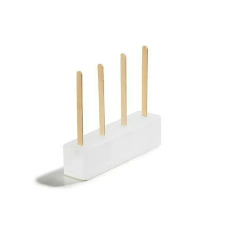 Nouvelle Collection Barrette de dégustation rectangulaire blanc résine Nacryl® 16,5 cm Mealplak