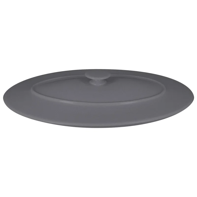 Meilleur Prix Couvercle avec poignée ovale gris porcelaine vitrifiée 31x21 cm Chefs Fusion Rak