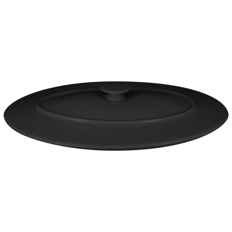 Nouveauté Couvercle avec poignée ovale noir porcelaine vitrifiée 31x21 cm Chefs Fusion Rak