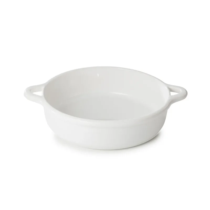Plat à gratin rond Blanc albâtre porcelaine culinaire Ø 31 cm Bombance Revol Satisfait Ou Remboursé