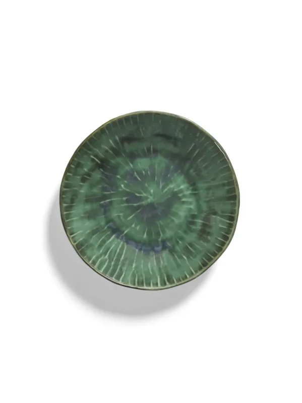 Plat de présentation rond vert grès émaillé 22 cm Ø 22 cm Verde Lanza Serax Jusqu’à Épuisement Des Stocks