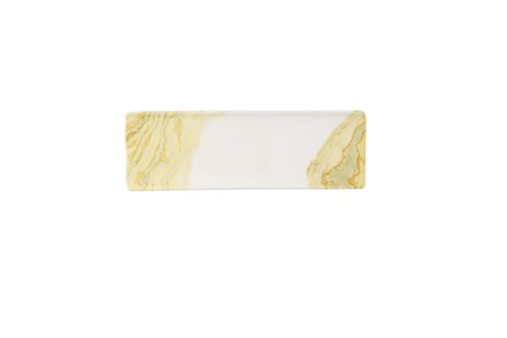 Plat rectangulaire Gold porcelaine vitrifiée 8,8 cm Tide Churchill Paiement Sécurisé
