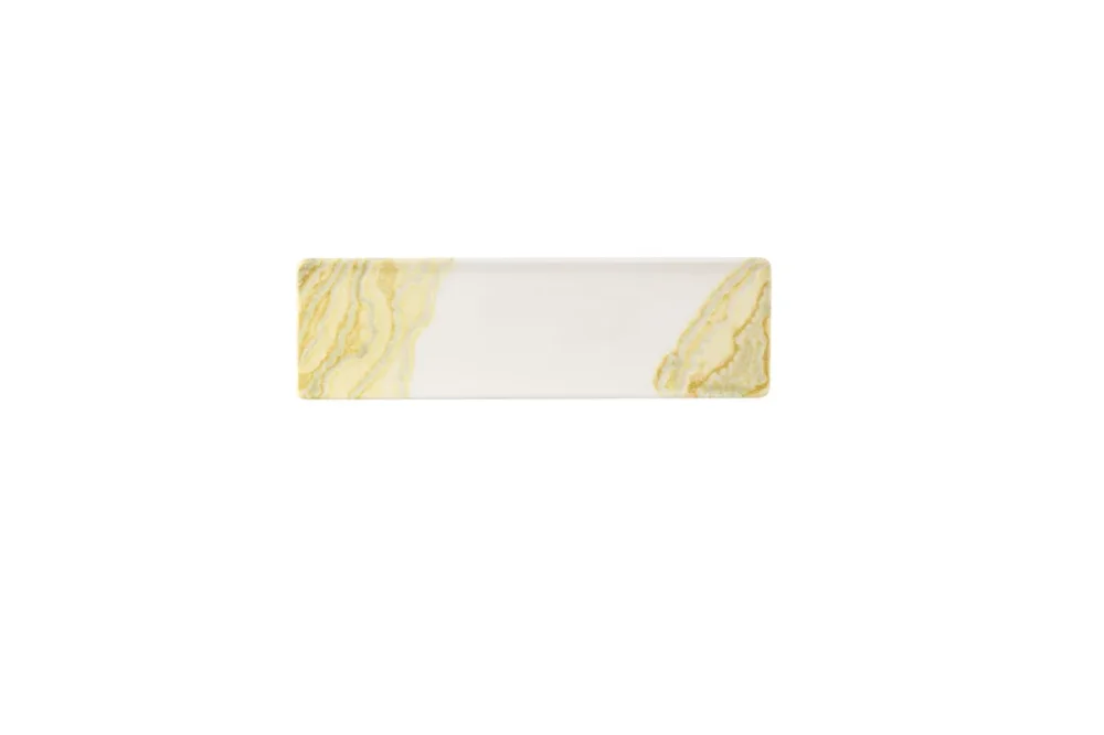 Promotion Plat rectangulaire Gold porcelaine vitrifiée 8,8 cm Tide Churchill