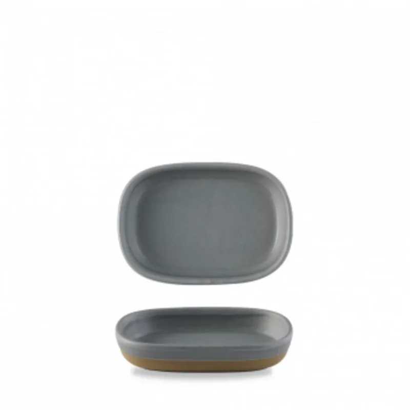 Plat à partager rectangulaire gris porcelaine vitrifiée 17 cm Emerge Seatle Churchill Certifié