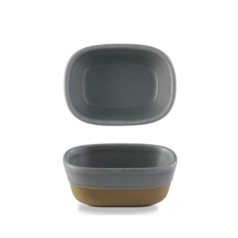Populaire Plat à partager rectangulaire gris porcelaine vitrifiée 12 cm Emerge Seatle Churchill