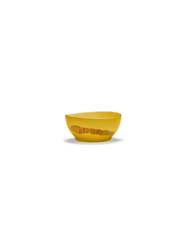 Bol rond sunny yellow - stripes rouge grès émaillé Ø 16 cm Feast By Ottolenghi Serax Prix Choc